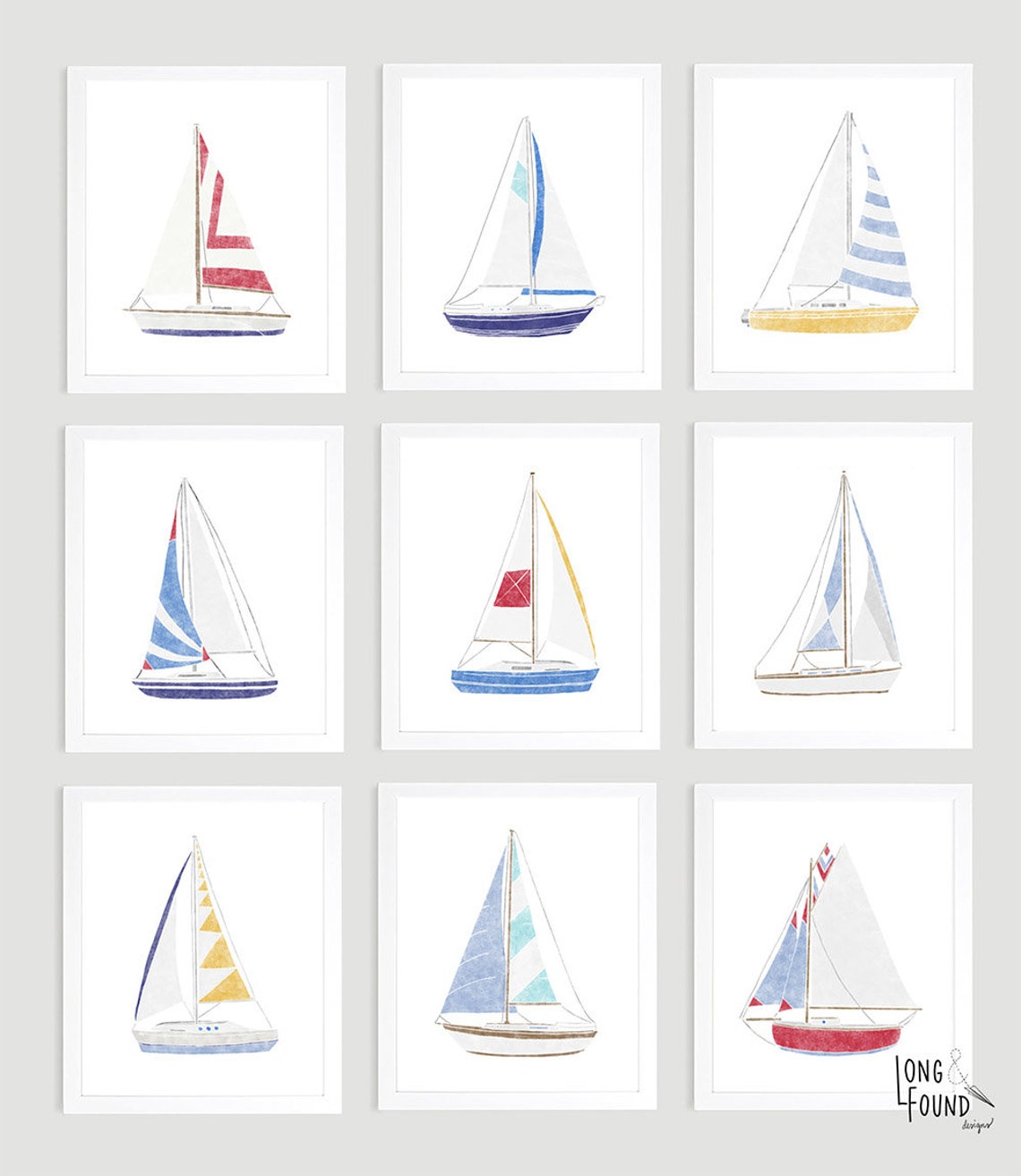 Sailboat Printable Art Digital Download Wall Art Boat | Etsy