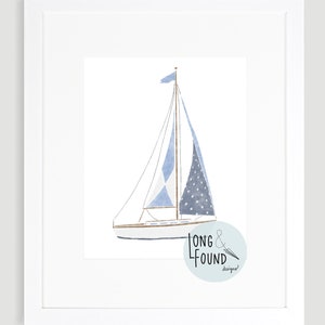 Sailboat Prints- Blue Neutral- Set of 9 - Digital Download - Wall Art ...