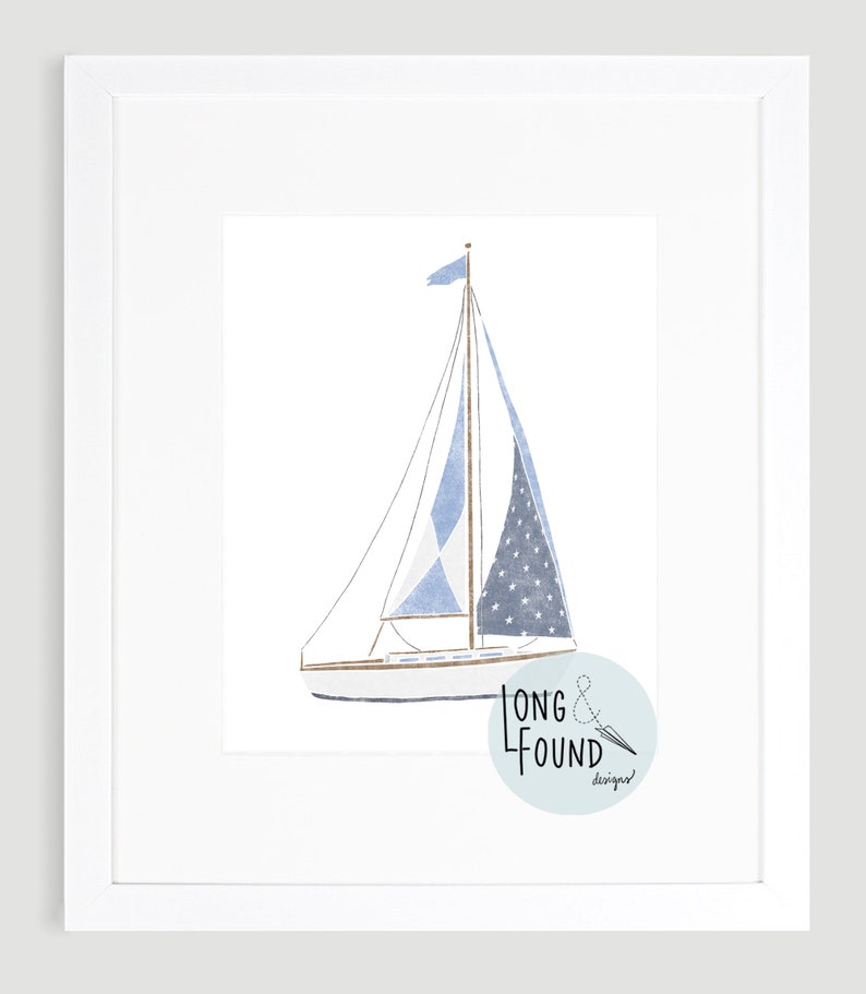 Sailboat Prints- Blue Neutral- Set of 9 - Digital Download - Wall Art ...