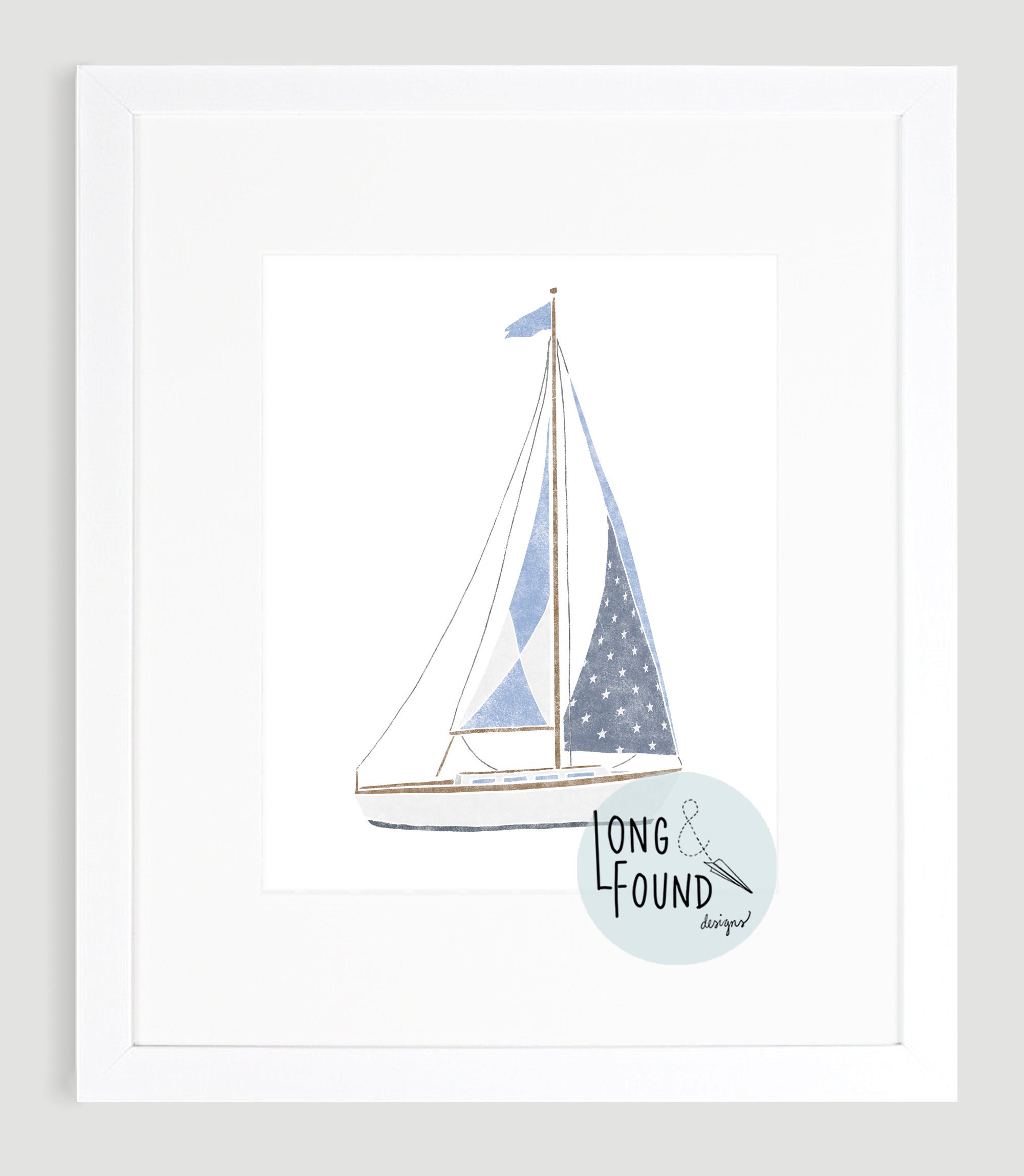 Sailboat Prints- Blue Neutral- Set of 9 - Digital Download - Wall Art ...