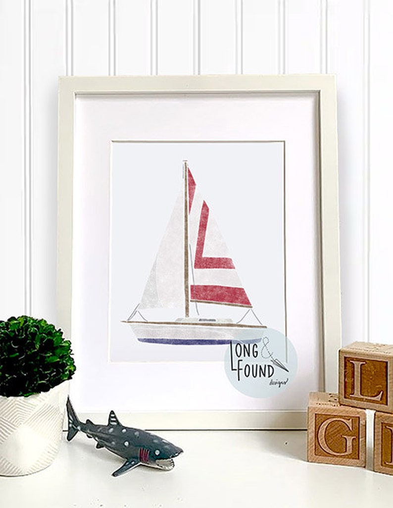 Sailboat Printable Art - Digital Download - Wall Art - Boat Decor ...