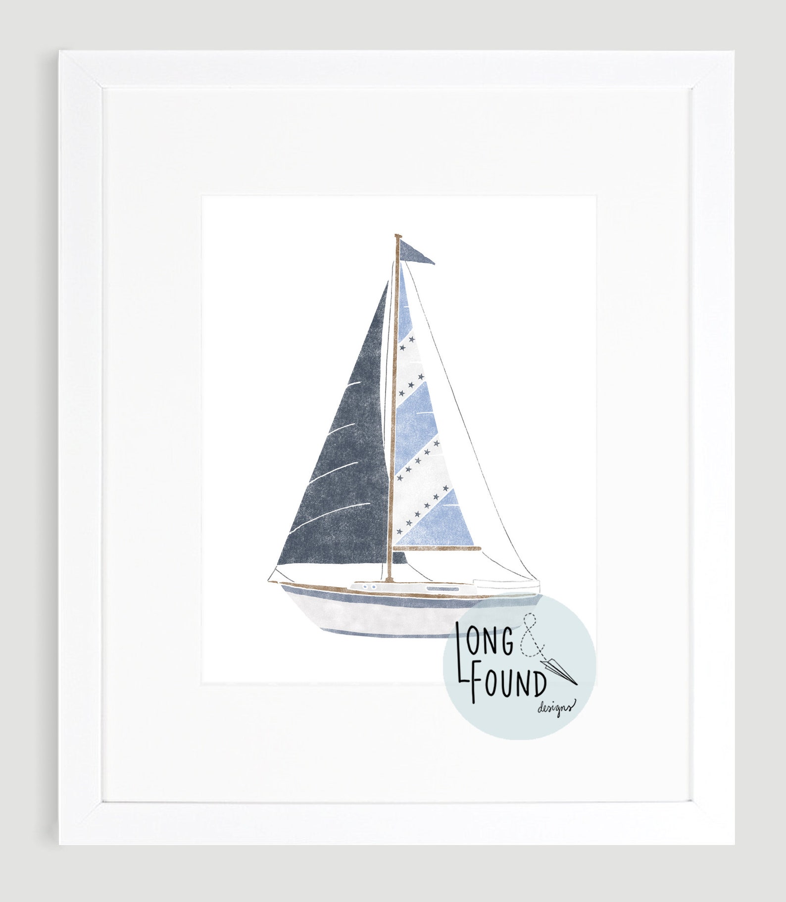 Sailboat Prints- Blue Neutral- Set of 9 - Digital Download - Wall Art ...