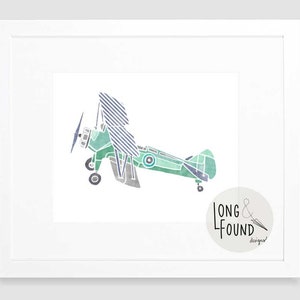 Vintage Airplane Print - Digital Download - Wall Art - Airplane Decor - Toddler Art - Airplane Nursery Art - Kids Wall Art