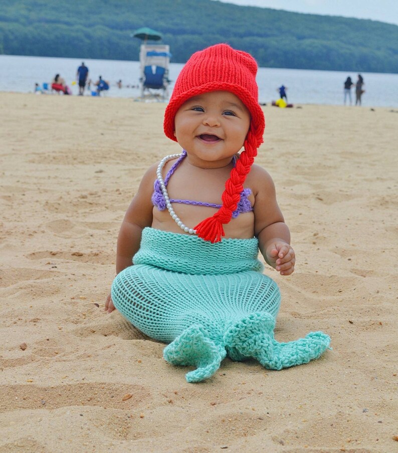 Disney Baby Outfit Little Mermaid Newborn Crochet Mermaid Tail Etsy