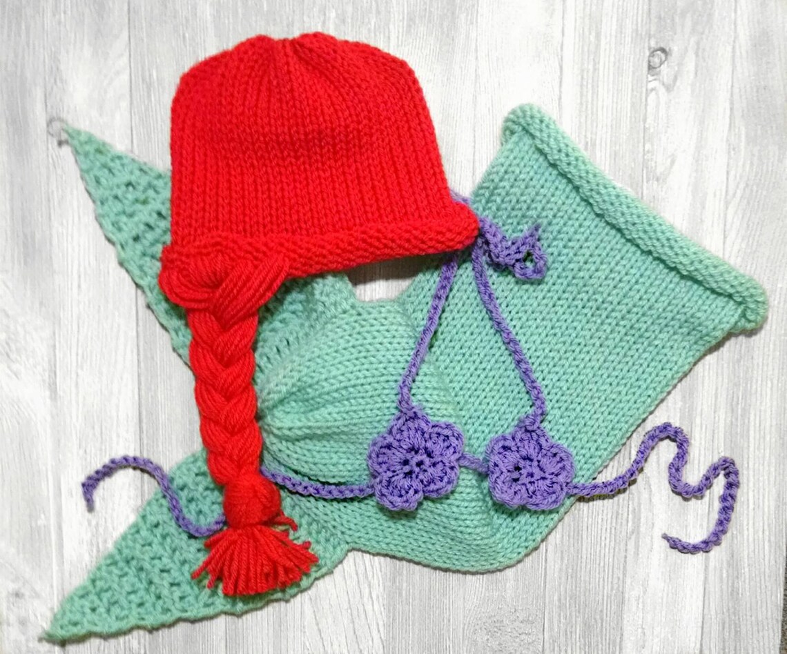 Disney Baby Outfit Little Mermaid Newborn Crochet Mermaid Tail Etsy