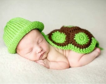 Newborn Crochet Outfit, Baby Turtle Outfit, Baby Boy Crochet Turtle Outfit, Newborn photo prop baby turtle outfit costume knit turtle shell