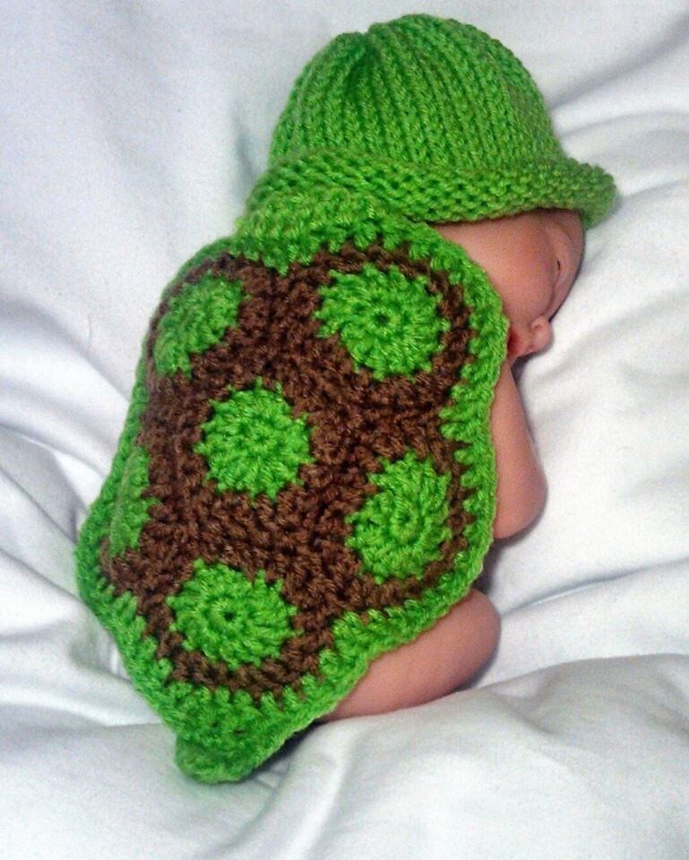 Newborn Crochet Outfit, Baby Turtle Outfit, Baby Boy Crochet Turtle O…