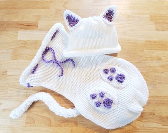 Newborn Crochet Cat Outfit Cat Cocoon Baby Kitten Outfit Baby Cocoon Outfit Baby Girl Cat Outfit cat photo prop newborn cat photo outfit