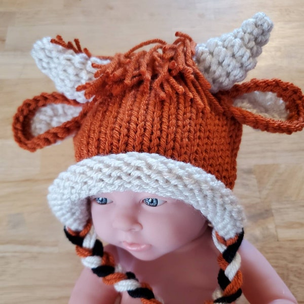 Scottish Highland Cow Newborn  BabyBoy Child Adult Hat - Any Size Same Price!!!
