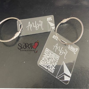 Flight Crew Acrylic Luggage Tag with QR code