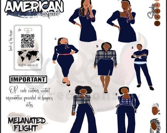 American Inspired Female Luggage Tag