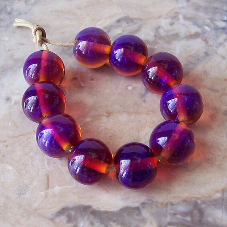 Purple Candy. Silver Glass Lampwork Beads 5 pcs. 13 mm Etsy