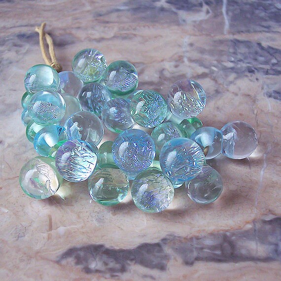 Sparkling Moonstone Drops. Handmade Dichroic Glass Drops 10 Etsy