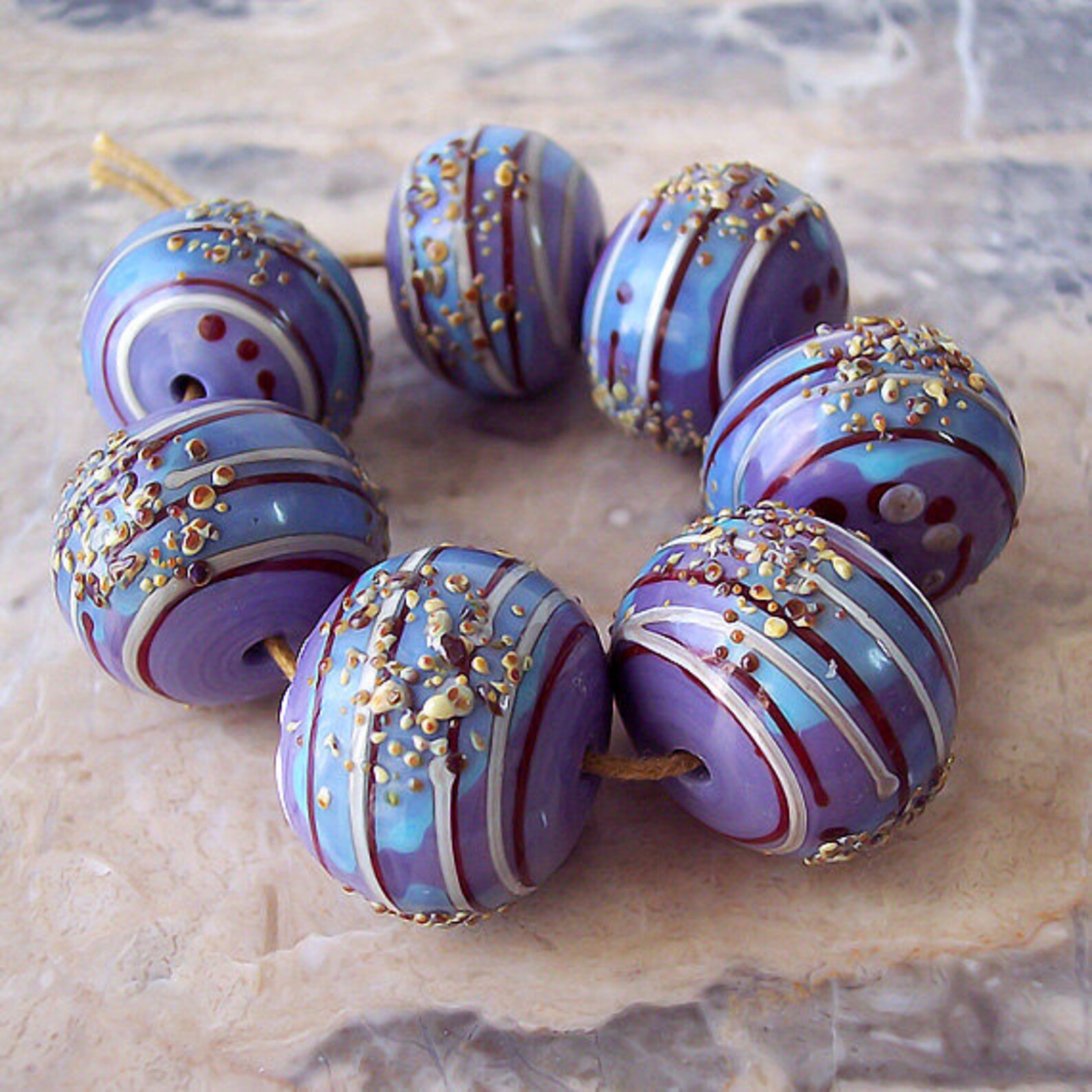 Lavender fields. Handmade Hollow Lampwork Beads 1 pc Etsy
