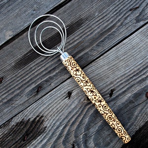 Mini Dough Whisk wood-burned