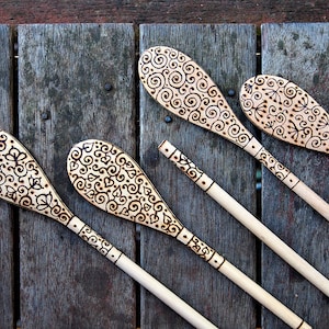 Wood-burned wooden spoon