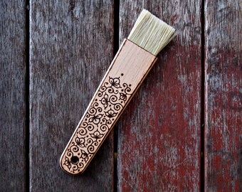 Flat Pastry Brush Wood-burned