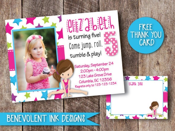 Free Printable Gymnastics Birthday Invitations Updated
