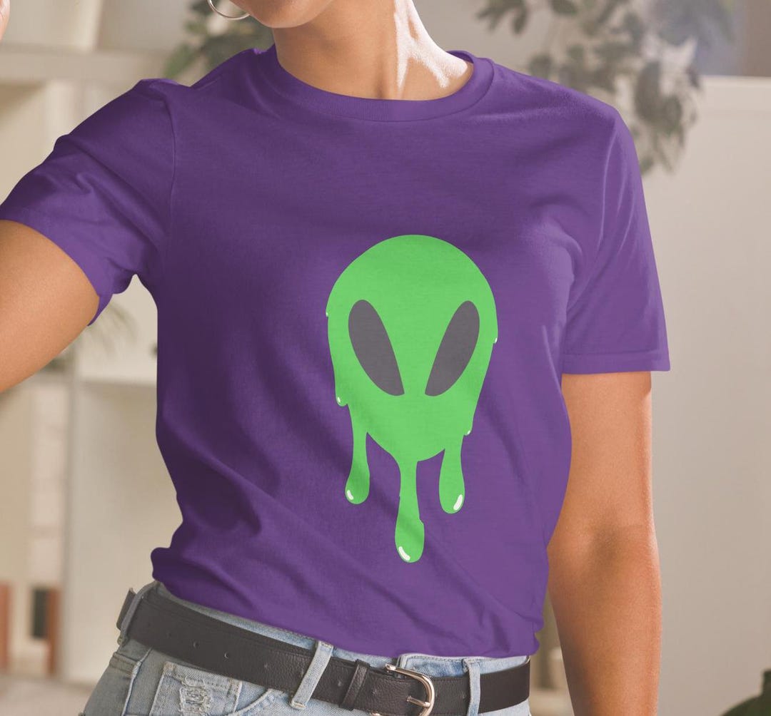 Slime Alien Shirt, Alien Head T-shirt, Space Ship Shirt, Green Slime ...