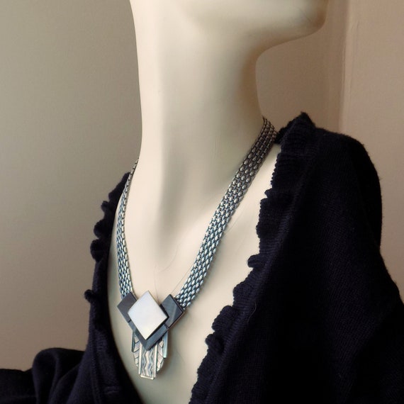 Iconic Ermani Bulatti Art Deco Necklace and Earri… - image 4