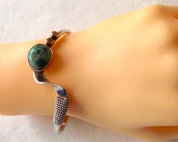 Contemporary Native American Signed Handmade Turq… - image 4