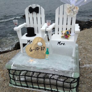 Beach Wedding - Nautical Night Light - Beach Decor - Wedding - Glass Cube Light (LC017)