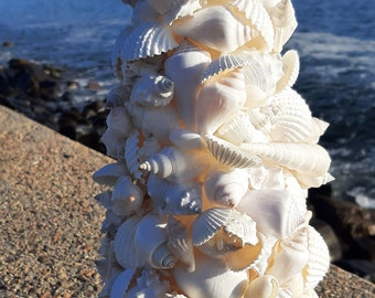 White Shell Topiary - Beach Christmas