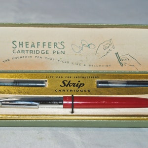 1960&#39;s Sheaffer&#39;s Original box with cartridge pen, 2 refills, and instructions
