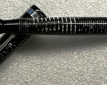 RESTORED 1948 Parker Major Silver Pearl Vacumatic Blue Diamond fountain pen