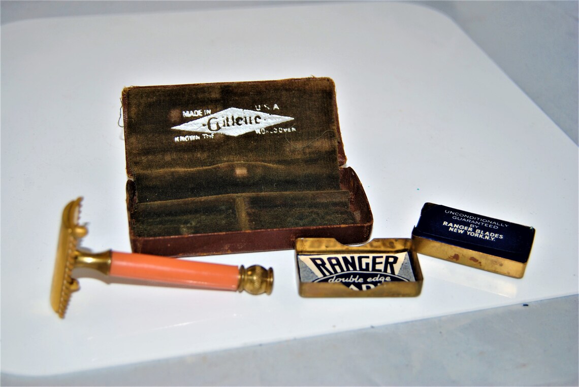 Vintage GILLETTE Safety Razor Travel Kit Case Etsy