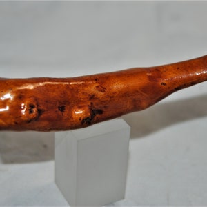 Signed Handmade Japanese wooden free formed carved cigarette holder