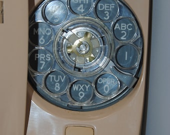 Funktionierendes * 1970er Jahre Klingelsystem Beige TRIMLINE Wählscheibentelefon