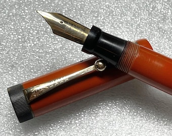 Parker “big Red” Senior Duofold Lucky Curve Fountain Pen Complete