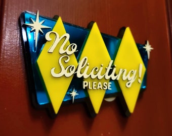 Laser Cutting Files - No Soliciting Sign - SVG/PDF only
