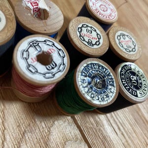 Vintage Wood Thread Spools Cotton Coats and Clark, J&P Coats, Belding Corticelli, Kloster (U PIC Bundle)