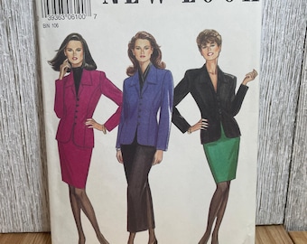 New Look 6100 Woman's Suit Jacket and Pencil Skirt in Two Lengths Pattern Size 8-18 UNCUT FF