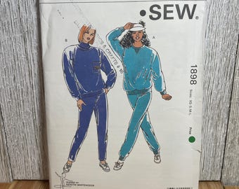 Kwik Sew 1898 Cuffed Jogging Suit Jogger Pants Sweatshirt Pattern Size XS-L UNCUT FF