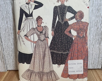 McCall's 2056 Pioneer Dress Bonnets Shawl Apron Pattern Costume Size 16-20 UNCUT FF Halloween