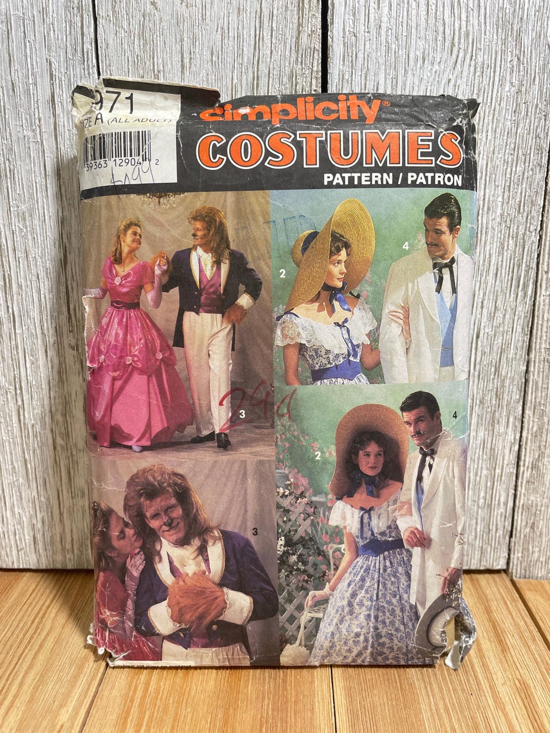 Simplicity 7971 Beauty and the Beast Old South Gown and Suit Size 6-18 ...