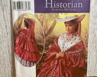 Simplicity 5444 The Fashion Historian Civil War Era Garden Hat and Mantle Pattern Costume One Size UNCUT FF Halloween