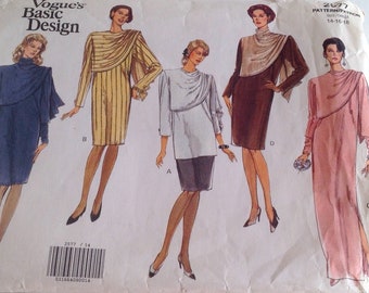 Vogue 2577 Misses' Dress Tunic Skirt Size 14, 16, 18 UNCUT Vintage 90s