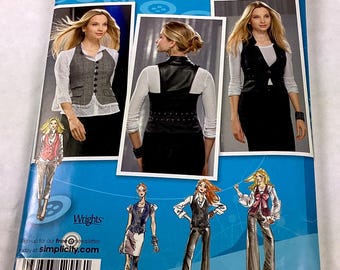 Simplicity Project Runway Sewing Pattern 2556 Vest Sizes 4, 6, 8, 10, 12