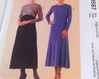 McCall's 9587 Evening Gown Sewing Pattern, Sizes 18-22