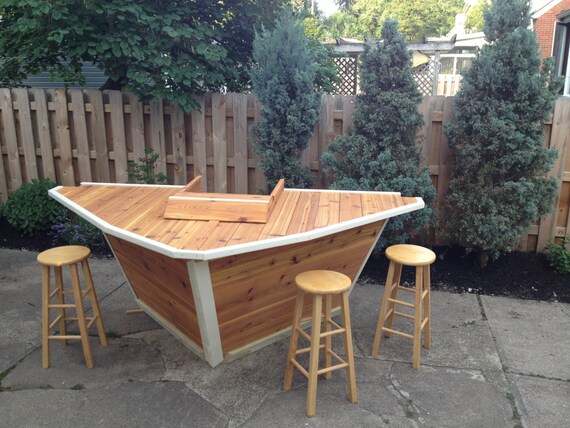 Items similar to Outdoor Patio Cedar Boat Bar on Etsy