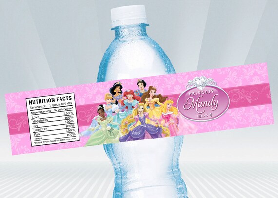 Peut On Rentrer Avec Une Bouteille D'eau à Disney Étiquette de bouteille deau princesse Disney | Etsy
