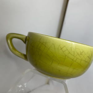Vintage Russell Wright Steubenville American modern coffee cup chartreuse