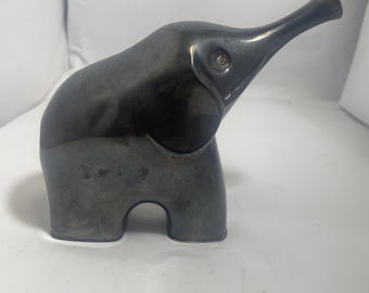 Vintage silver plated elephant coin bank made in Denmark