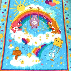 Care Bears fabric panel, 2003 VIP Cranston care Bears. licensed Cotton panel fabric quilting cotton