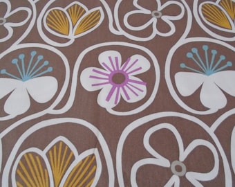 HARD TO FIND,  P. Kaufmann, Designer Cotton Brown Multi Floral Print Decorating Fabric