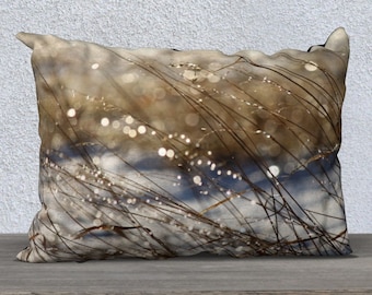 Funda de almohada • Brillo natural • Diseño evocador de escena invernal • Decoración navideña • 20x14 o 18x18 • Terciopelo de poliéster